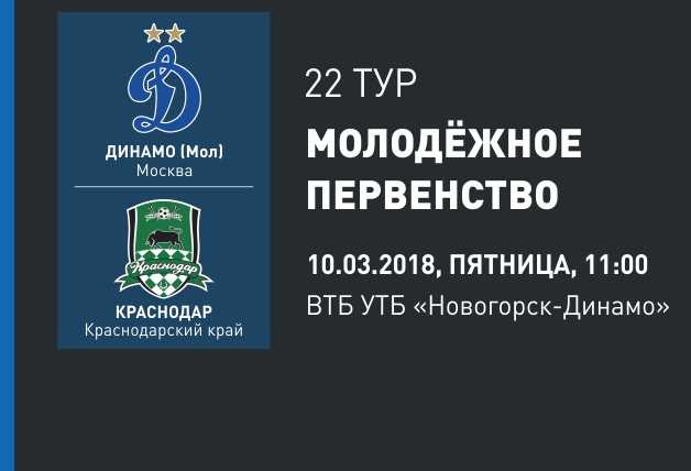 «Динамо» (мол) vs «Краснодар» (мол) – Live!